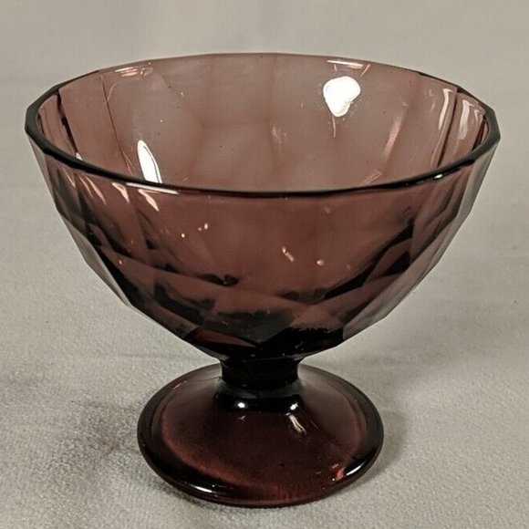 Bormioli Rocco Dessert Bowl Footed Amethyst purple Vintage gemstone diamond - Picture 1 of 8